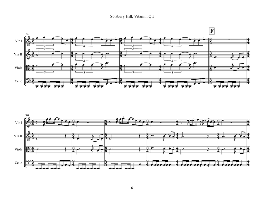 Solsbury Hill String Quartet scores gallery preview page 6