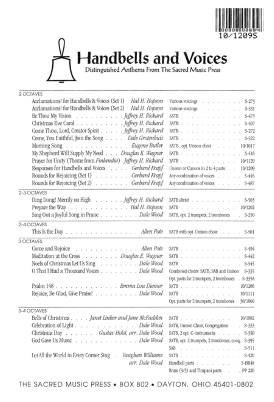 Responses for Handbells and Voices Unison Choir scores gallery preview page 16