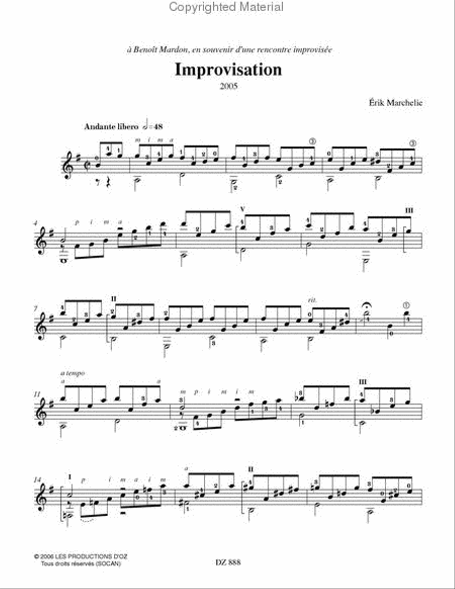 Improvisation Classical Guitar scores gallery preview page 2