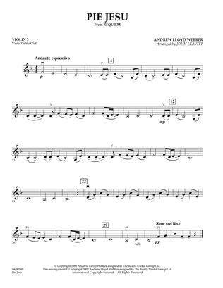 Pie Jesu (from Requiem) - Violin 3 (Viola Treble Clef)