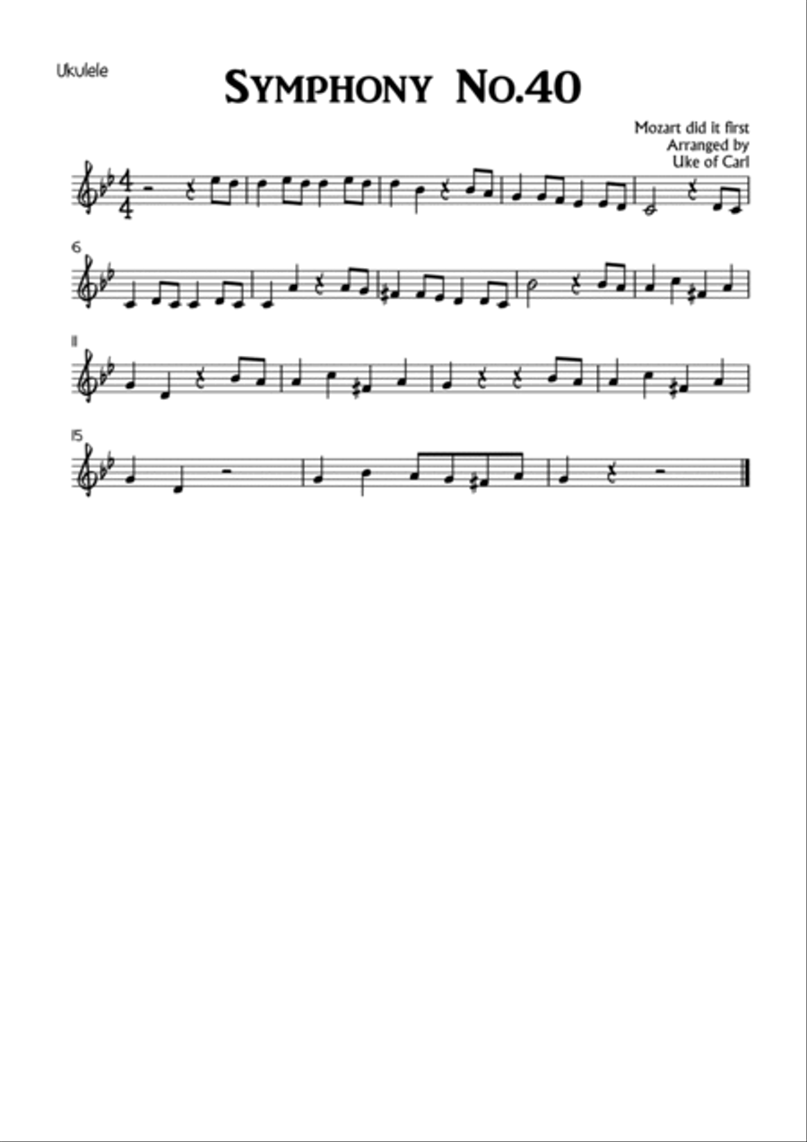 Symphony No.40 - Ukulele Duet