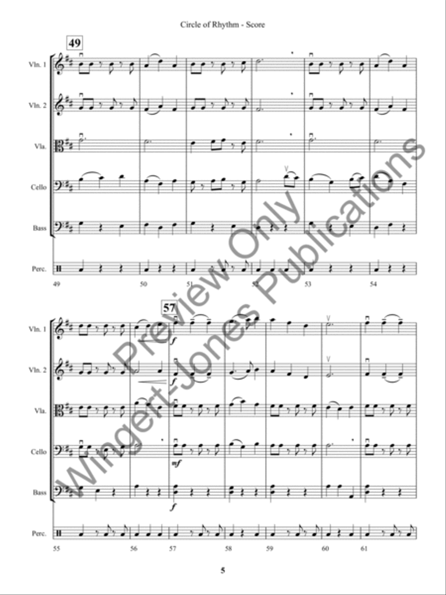 Circle of Rhythm (Score) String Orchestra scores gallery preview page 8