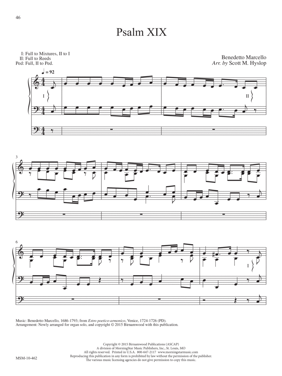 Psalm XIX Organ scores gallery preview page 1