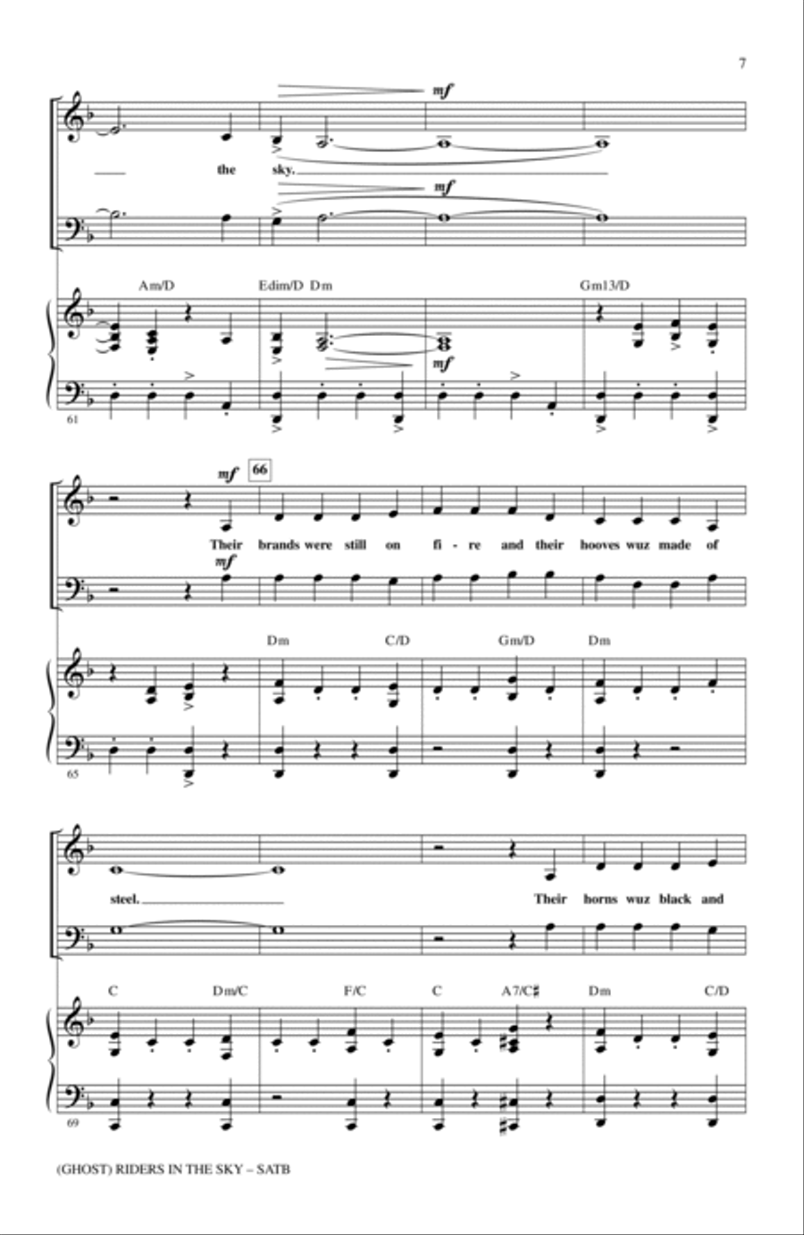 (Ghost) Riders In The Sky (A Cowboy Legend) 4-Part scores gallery preview page 6