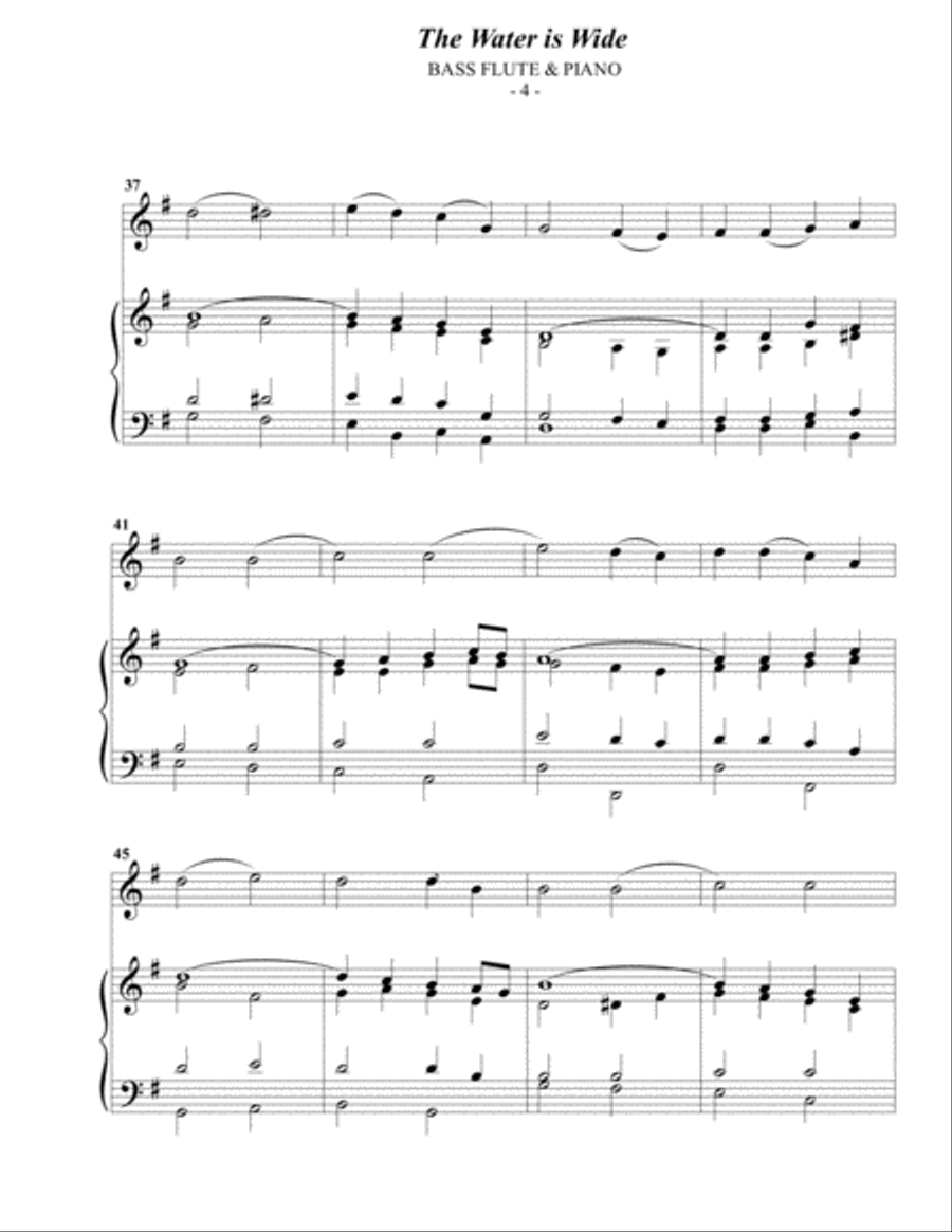 The Water is Wide for Bass Flute & Piano Flute Solo scores gallery preview page 4