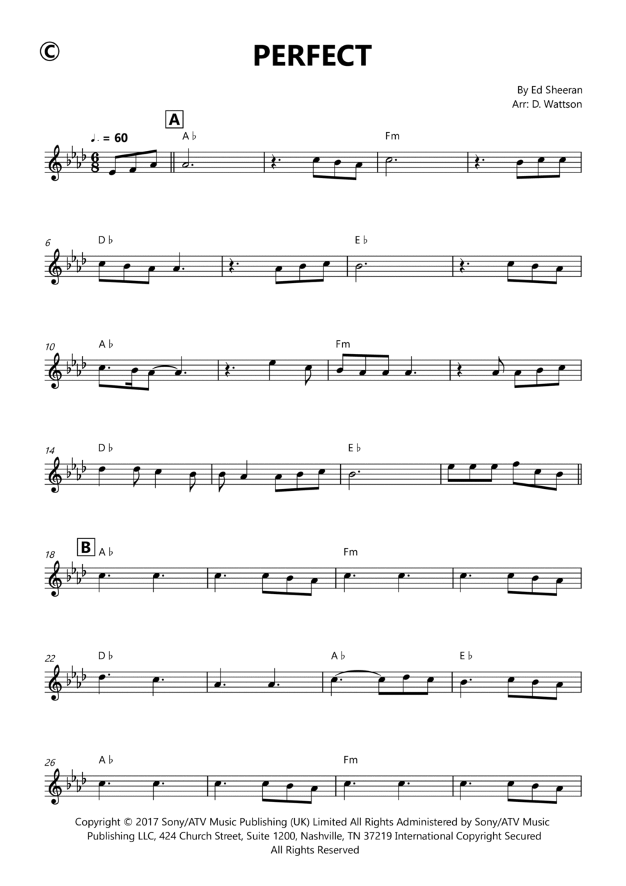 Perfect Perfect C Instrument scores gallery preview page 1