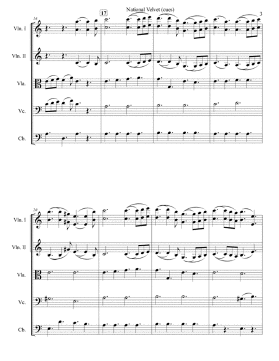 National Velvet (cues) String Orchestra scores gallery preview page 4