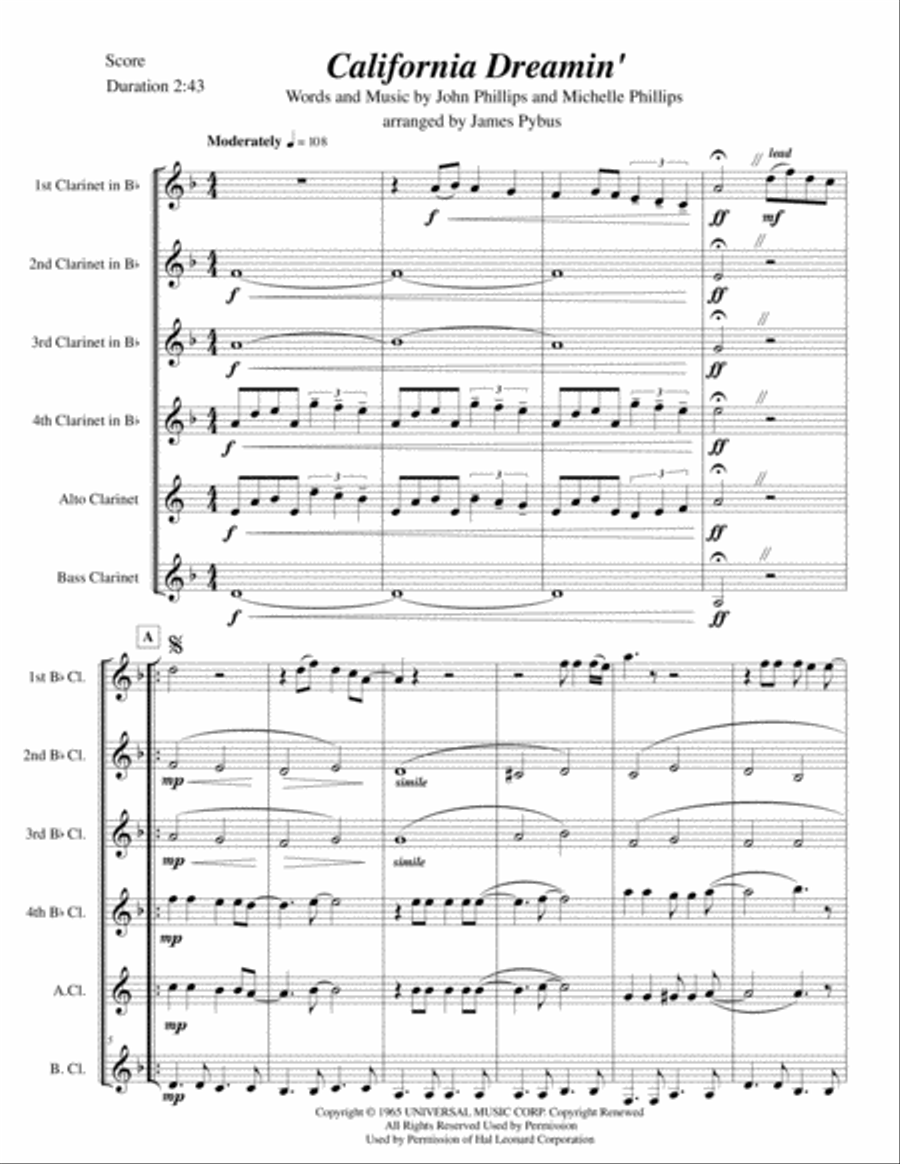 California Dreamin' Small Ensemble scores gallery preview page 3