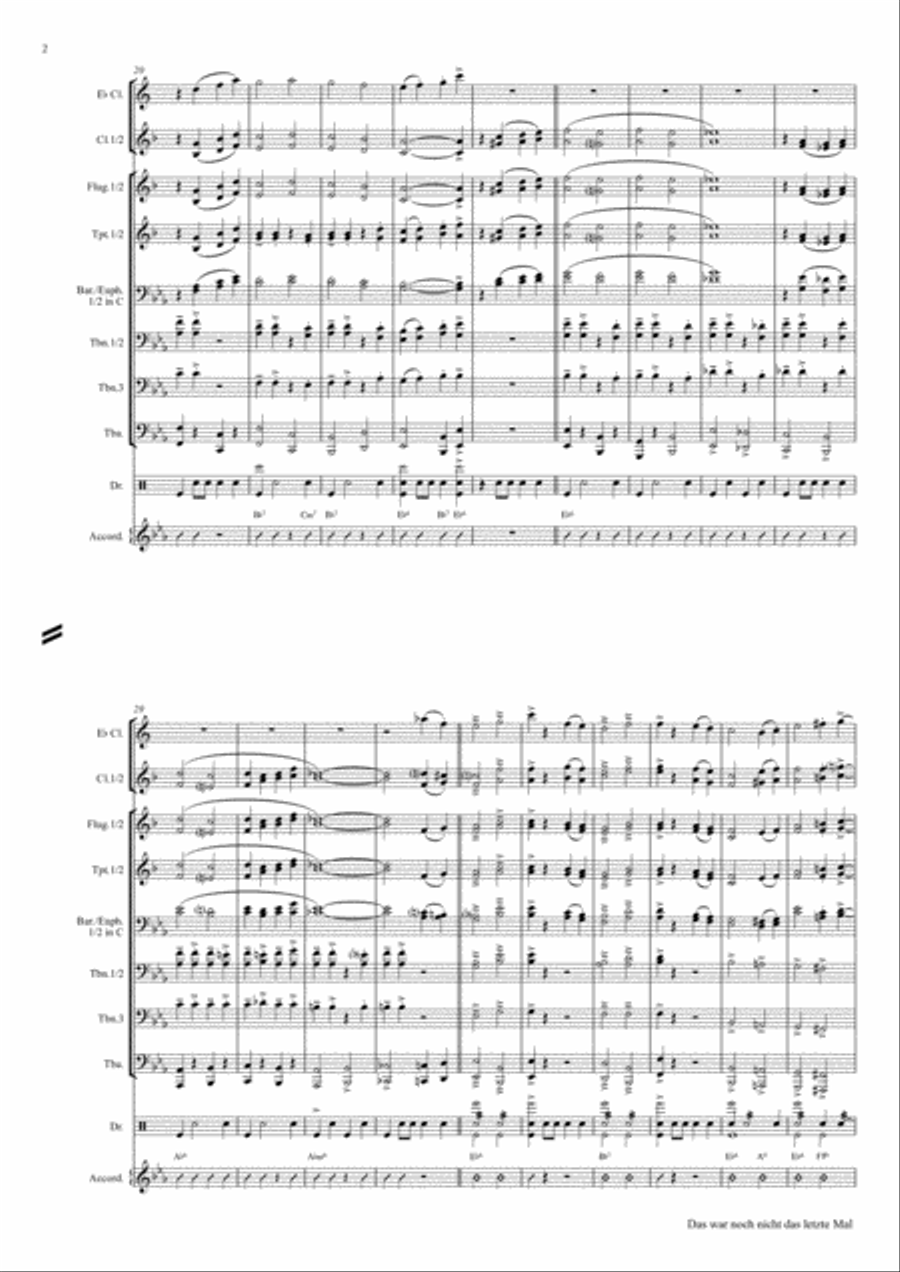 Das war noch nicht das letzte Mal - German Polka - Oktoberfest - German Band Clarinet scores gallery preview page 2