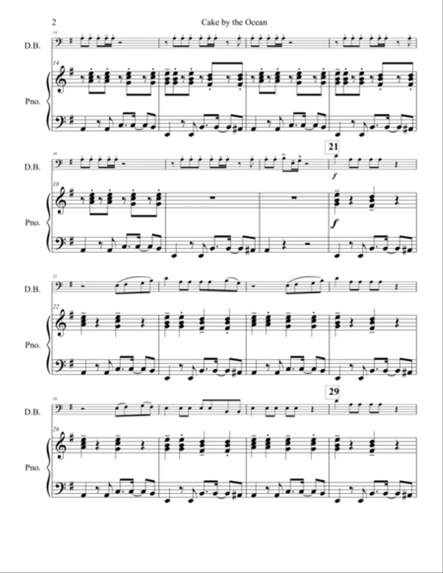Cake By The Ocean Double Bass scores gallery preview page 3