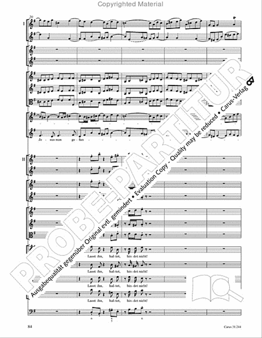 St. Matthew Passion (Matthaus-Passion) 4-Part scores gallery preview page 86