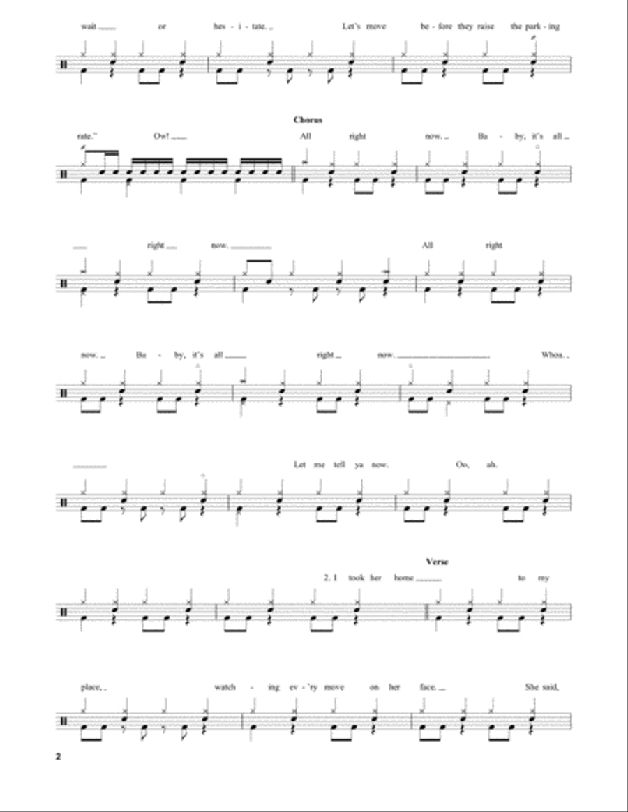 All Right Now All Right Now Percussion scores gallery preview page 2