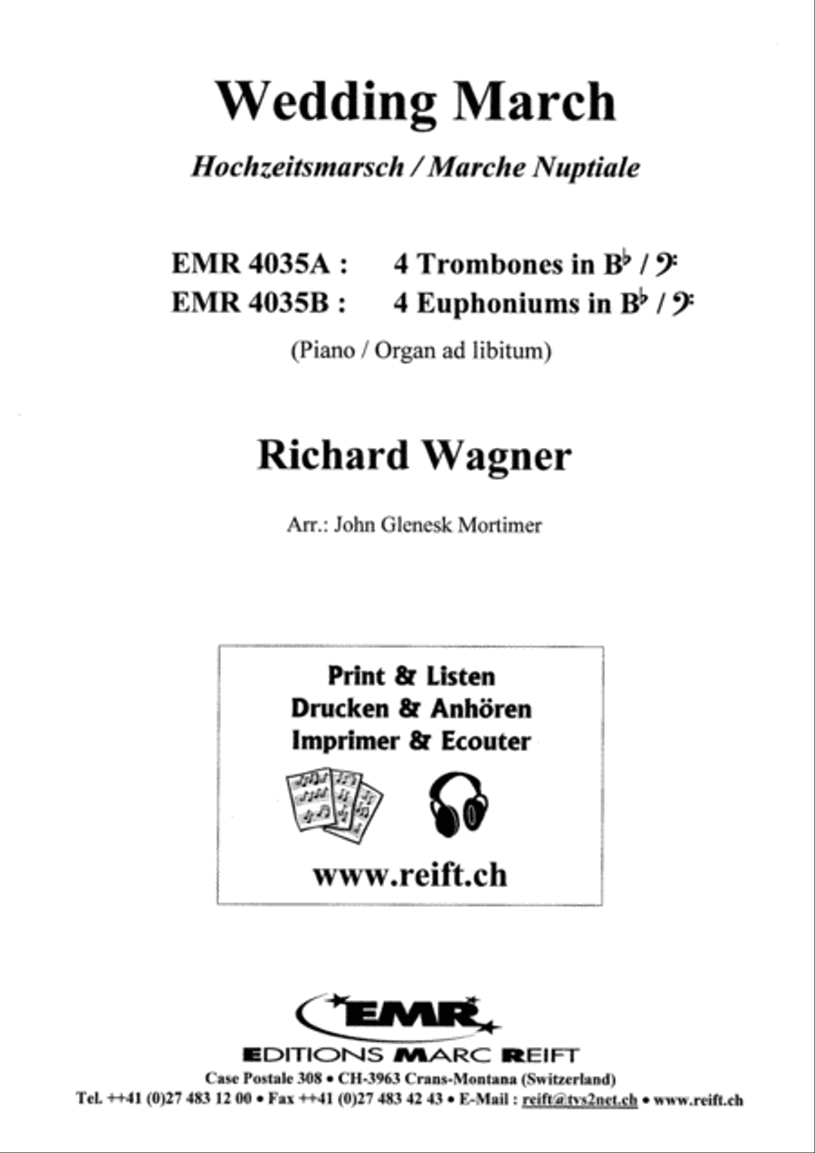 Wedding March Euphonium Quartet scores gallery preview page 5