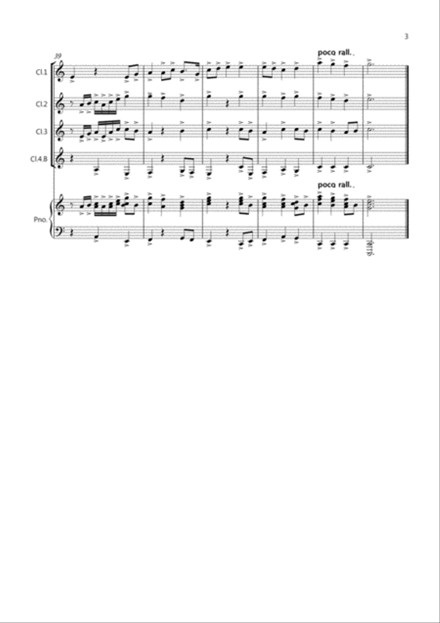 Jupiter Hymn for Clarinet Quartet Clarinet Quartet scores gallery preview page 3