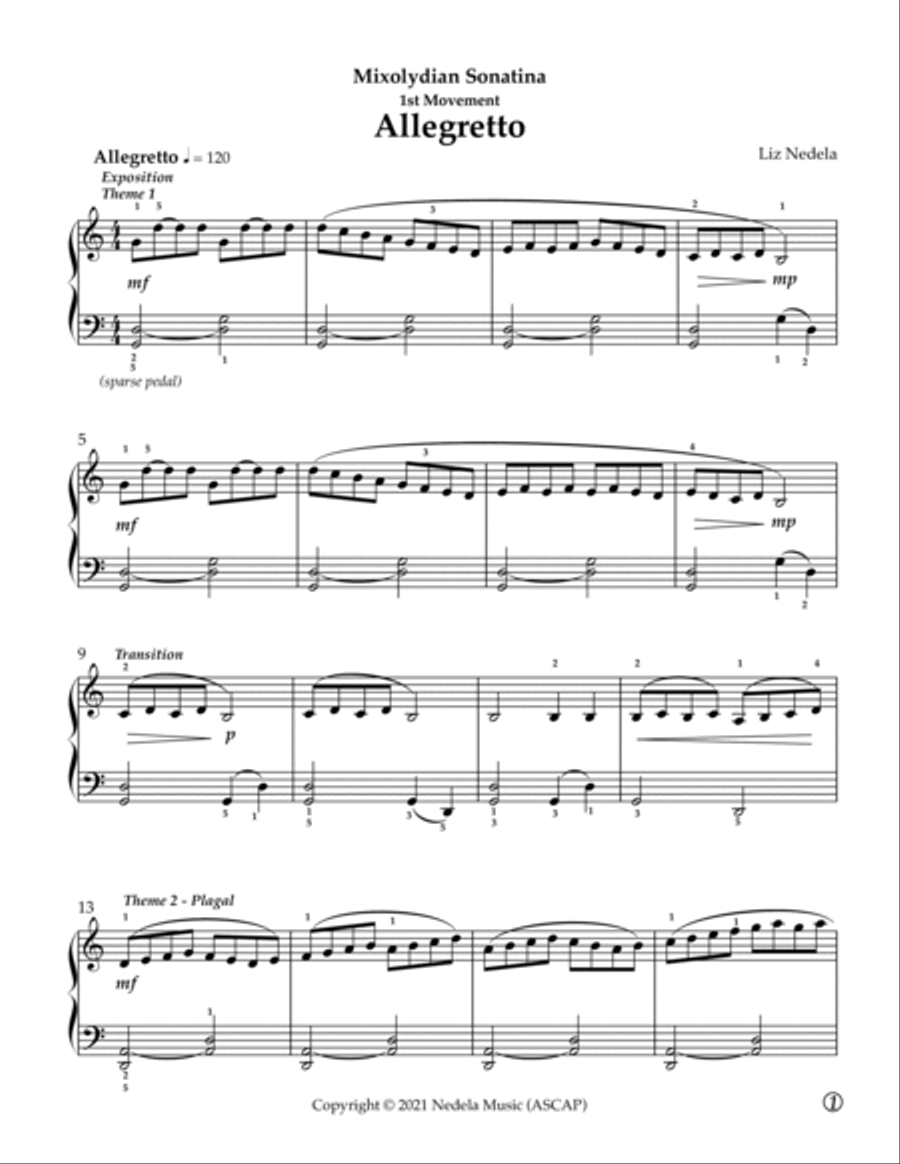 Mixolydian Sonatina - Solo Piano Piano Method scores gallery preview page 6