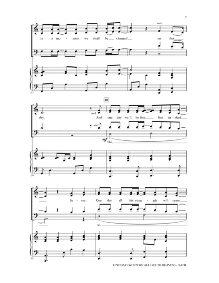 One Day (When We All Get To Heaven) (Arr. Heather Sorenson) 4-Part scores gallery preview page 6
