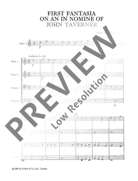 First Fantasia on an "In Nomine" of John Taverner