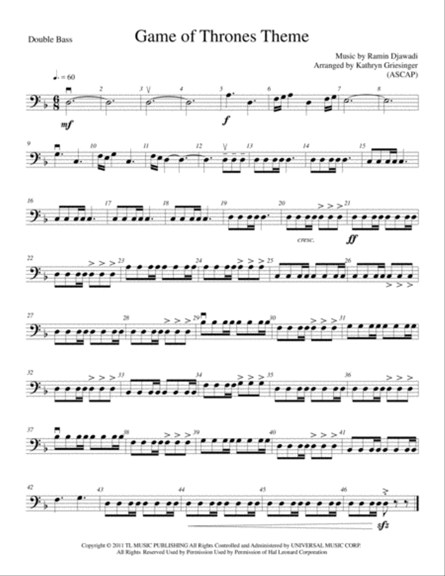 Game Of Thrones Cello scores gallery preview page 6