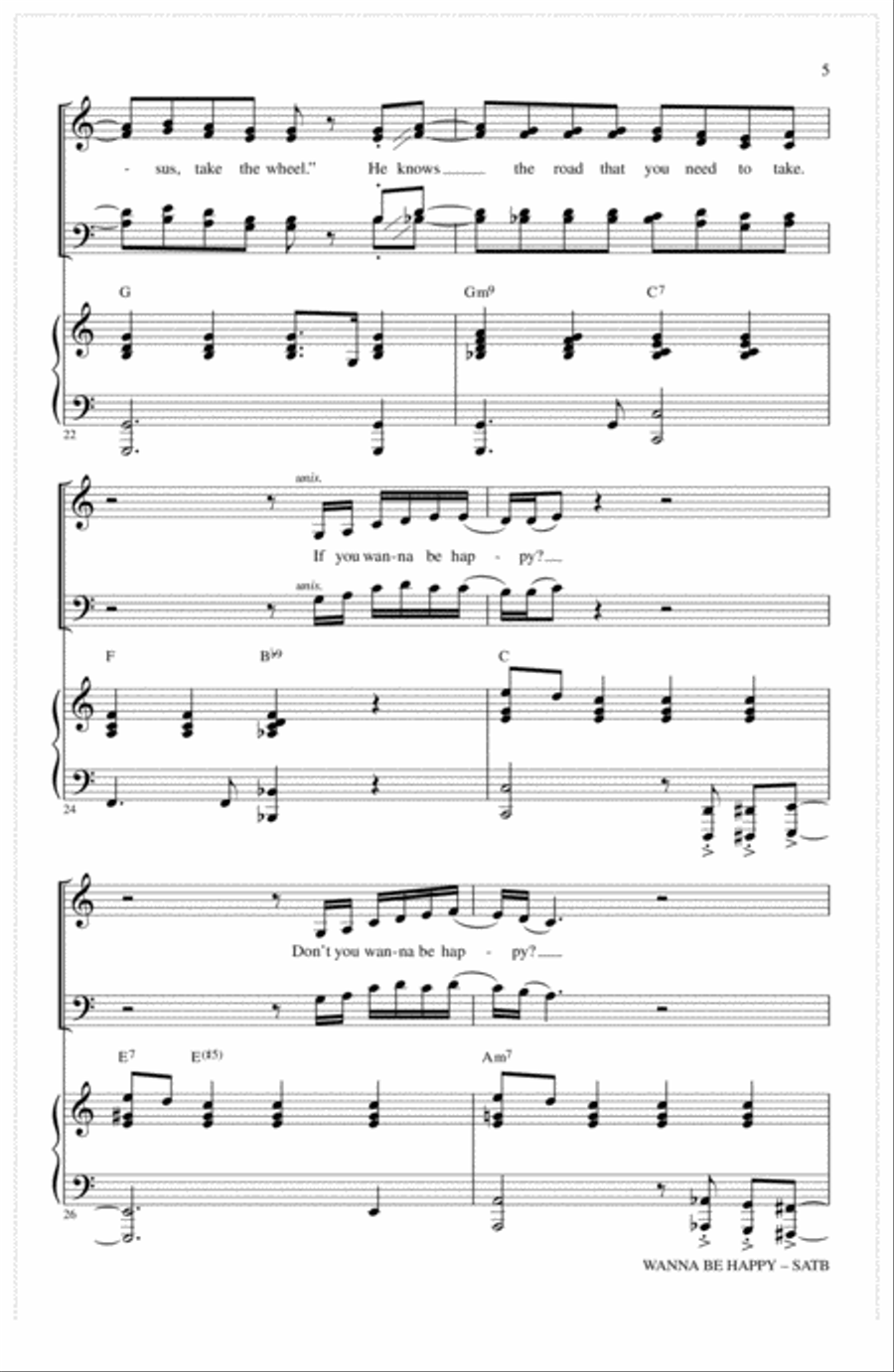 Wanna Be Happy? Wanna Be Happy? 4-Part scores gallery preview page 4