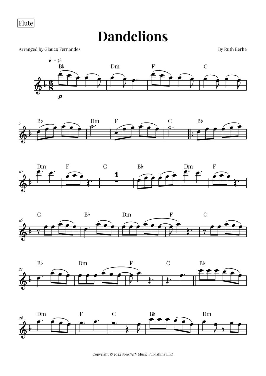 Dandelions Woodwind Quartet scores gallery preview page 5