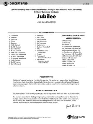 Jubilee: Score