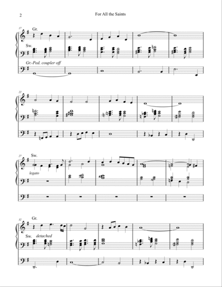 For All the Saints (Sine Nomine) organ work, by Phil Lehenbauer image number null