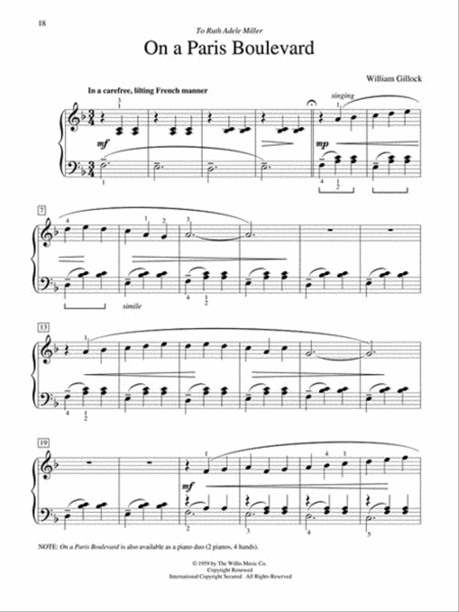 Classic Piano Repertoire – William Gillock Easy Piano scores gallery preview page 6