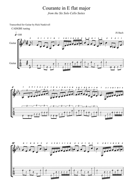Courante in E flat major BWV 1010