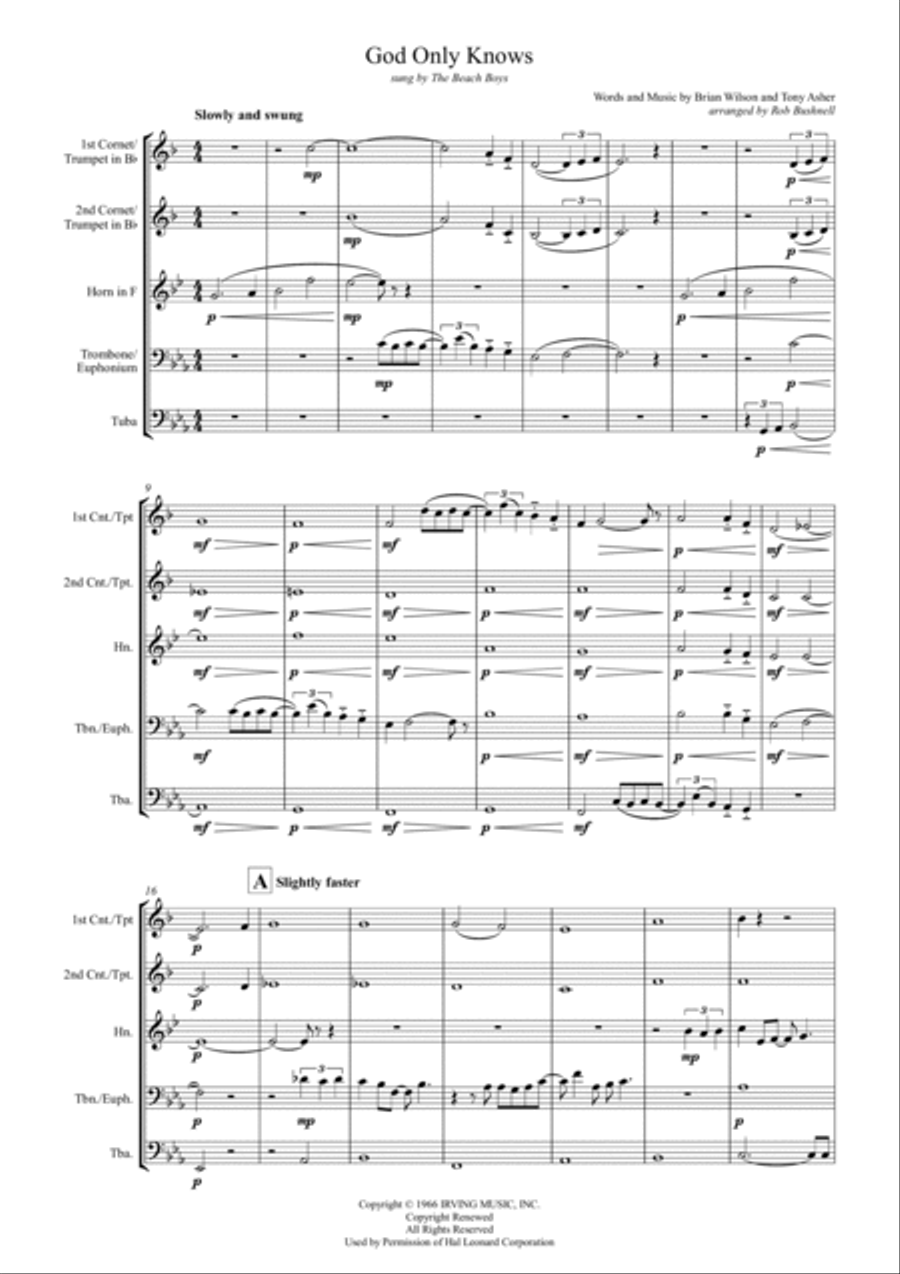 God Only Knows Baritone Horn TC scores gallery preview page 3