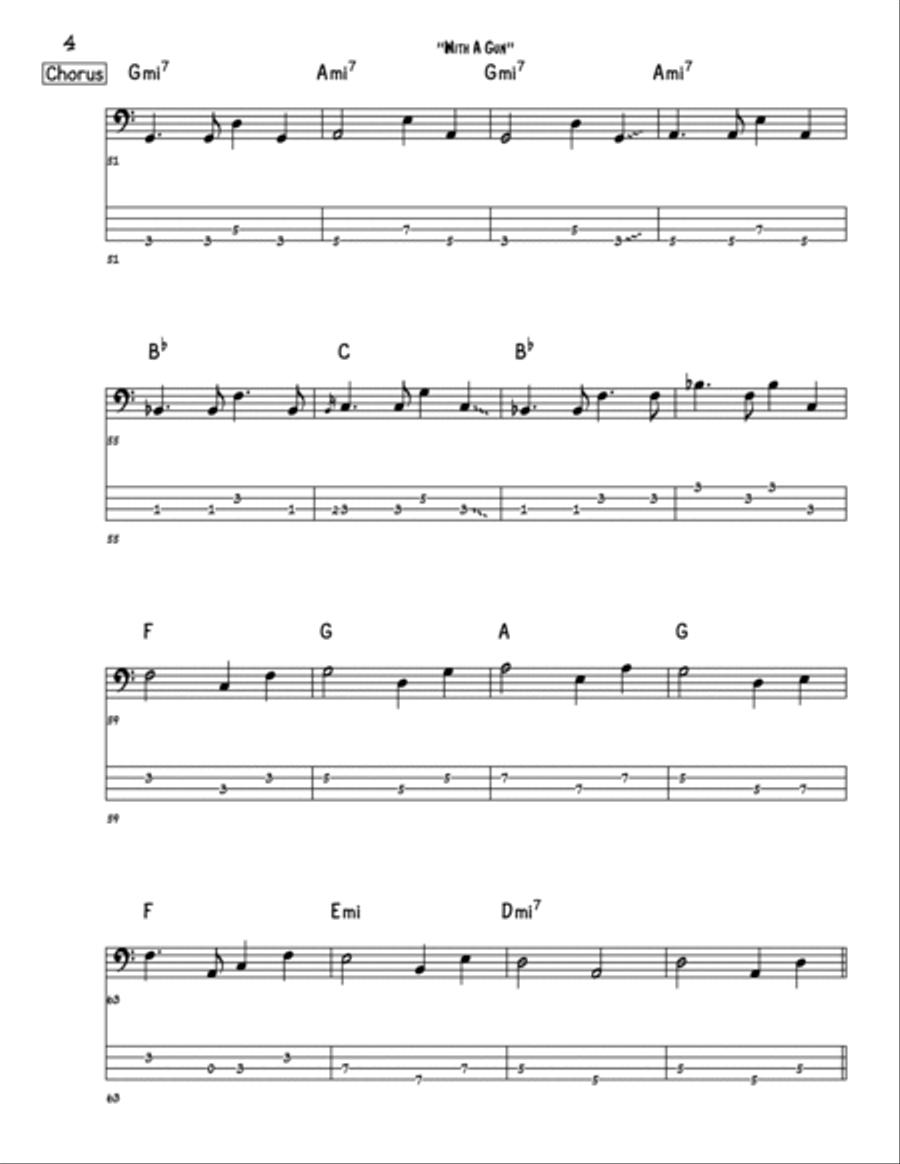 With A Gun With A Gun Bass Guitar scores gallery preview page 4