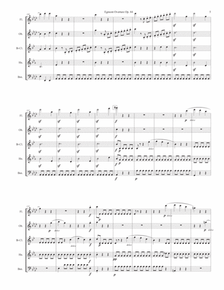 Egmont Overture Op. 84 for wind quintet image number null