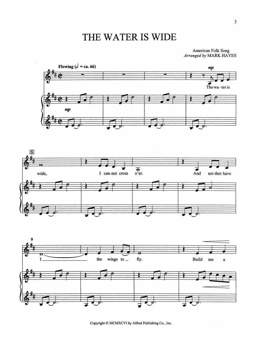 The Water Is Wide - Piano/Vocal Solo (Medium Low) Piano, Vocal scores gallery preview page 1