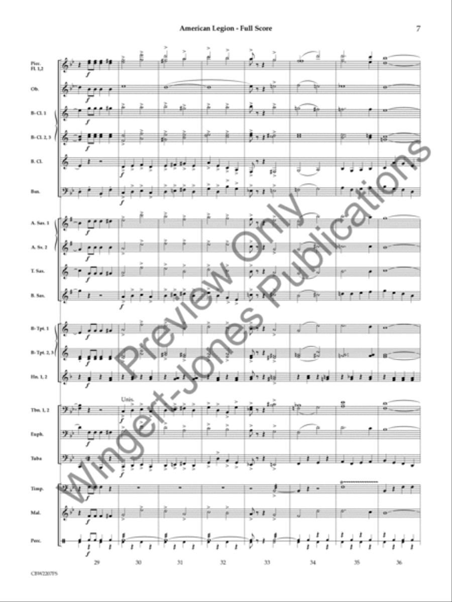 American Legion (Score) Concert Band scores gallery preview page 8