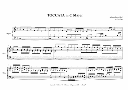 TOCCATA in C Major - J. Pachelbel - For Organ image number null