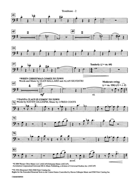 The Polar Express: A Choral Medley: 1st Trombone