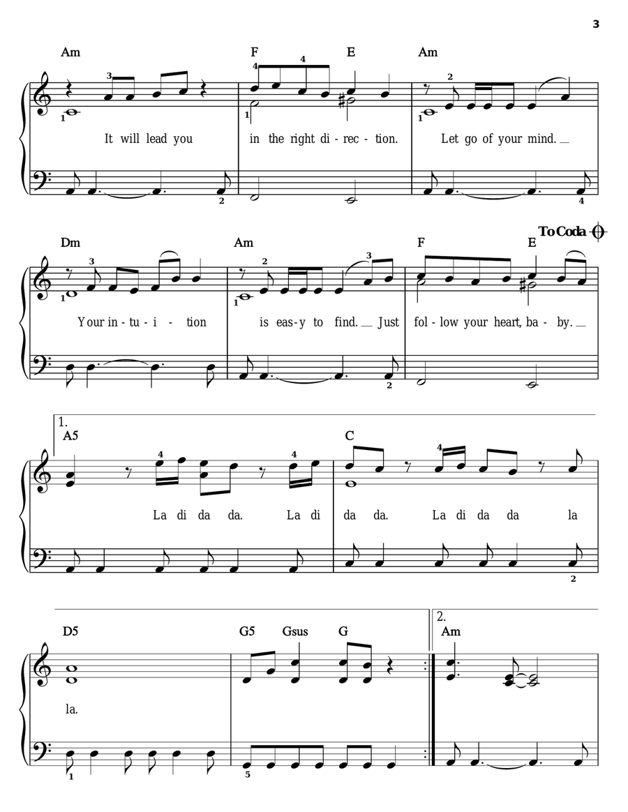 Intuition Intuition Easy Piano scores gallery preview page 3