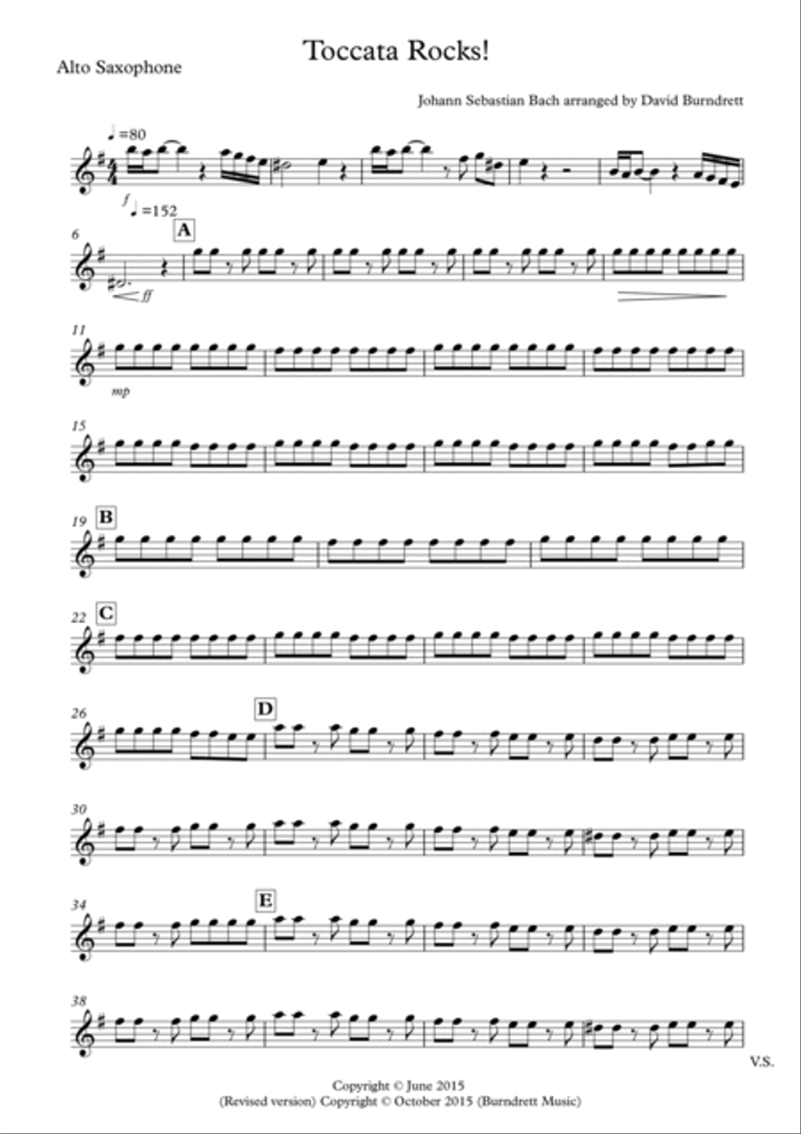 Toccata Rocks! for Saxophone Quartet Saxophone Quartet scores gallery preview page 6