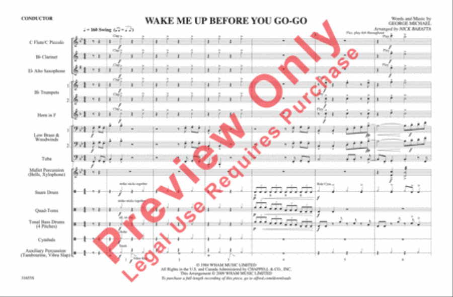Wake Me Up Before You Go-Go Marching Band scores gallery preview page 2