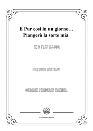 Book cover for Handel-E pur così in un giorno...Piangerò la sorte mia in G flat Major,for Voice and Piano