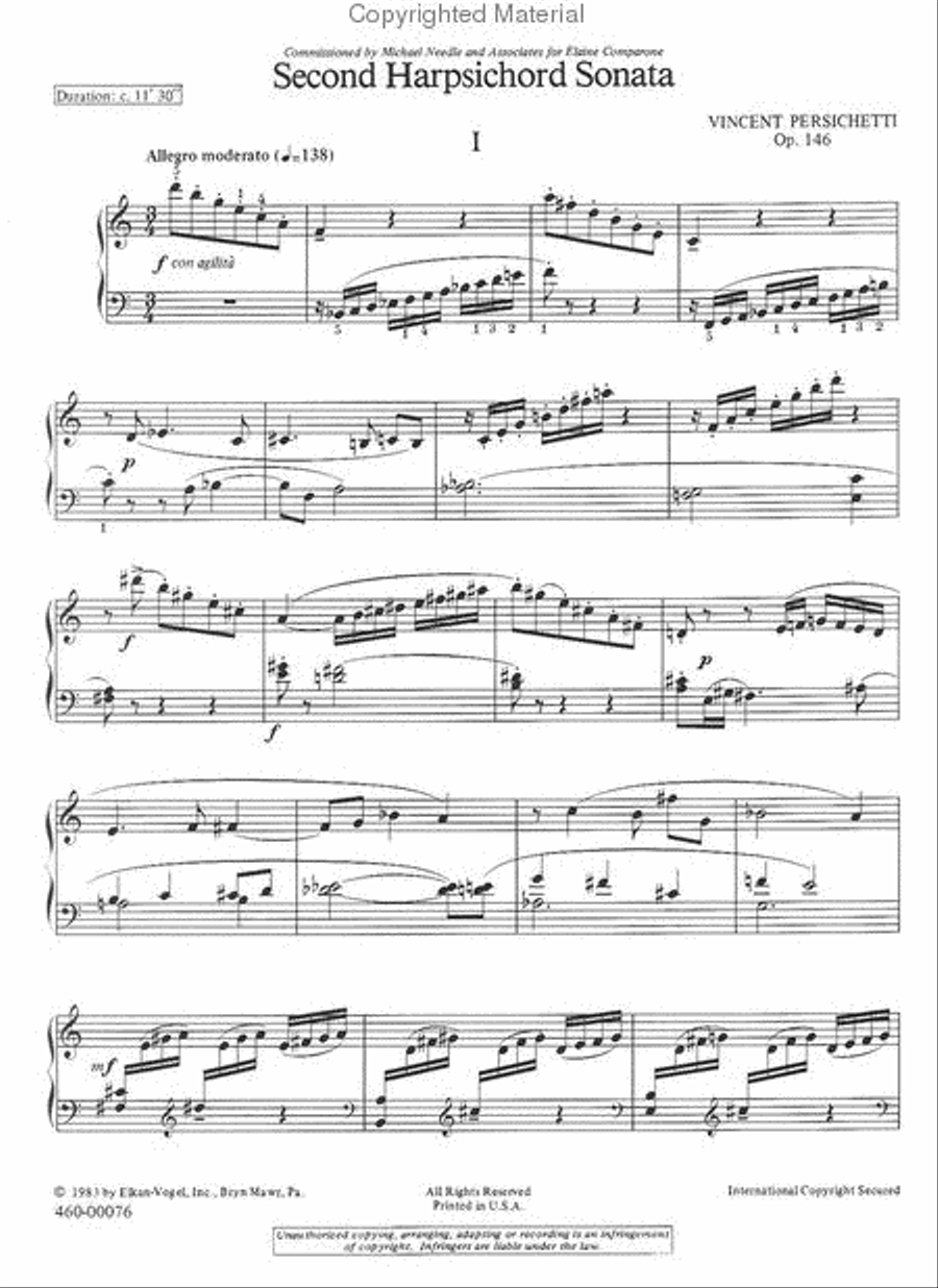 Second Harpsichord Sonata Chamber Music scores gallery preview page 2