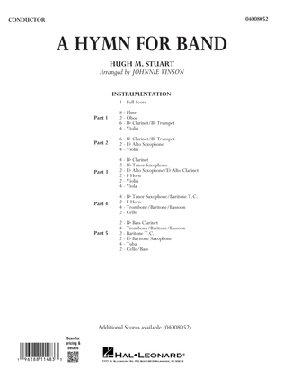 Book cover for A Hymn for Band (arr. Johnnie Stuart) - Full Score