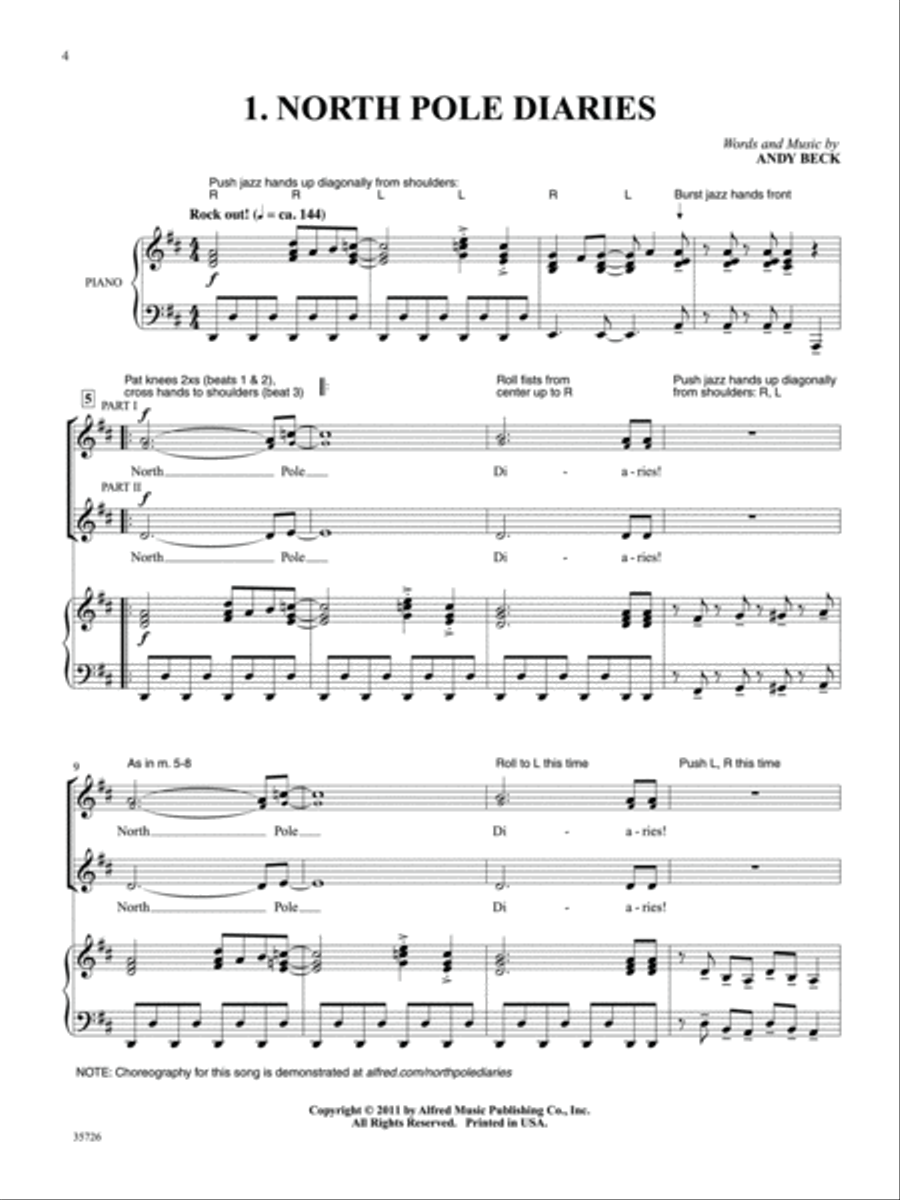 North Pole Diaries Unison Choir scores gallery preview page 3