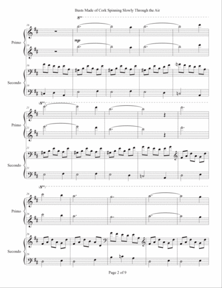 Busts Made of Cork Spinning Slowly Through the Air Piano Method scores gallery preview page 2