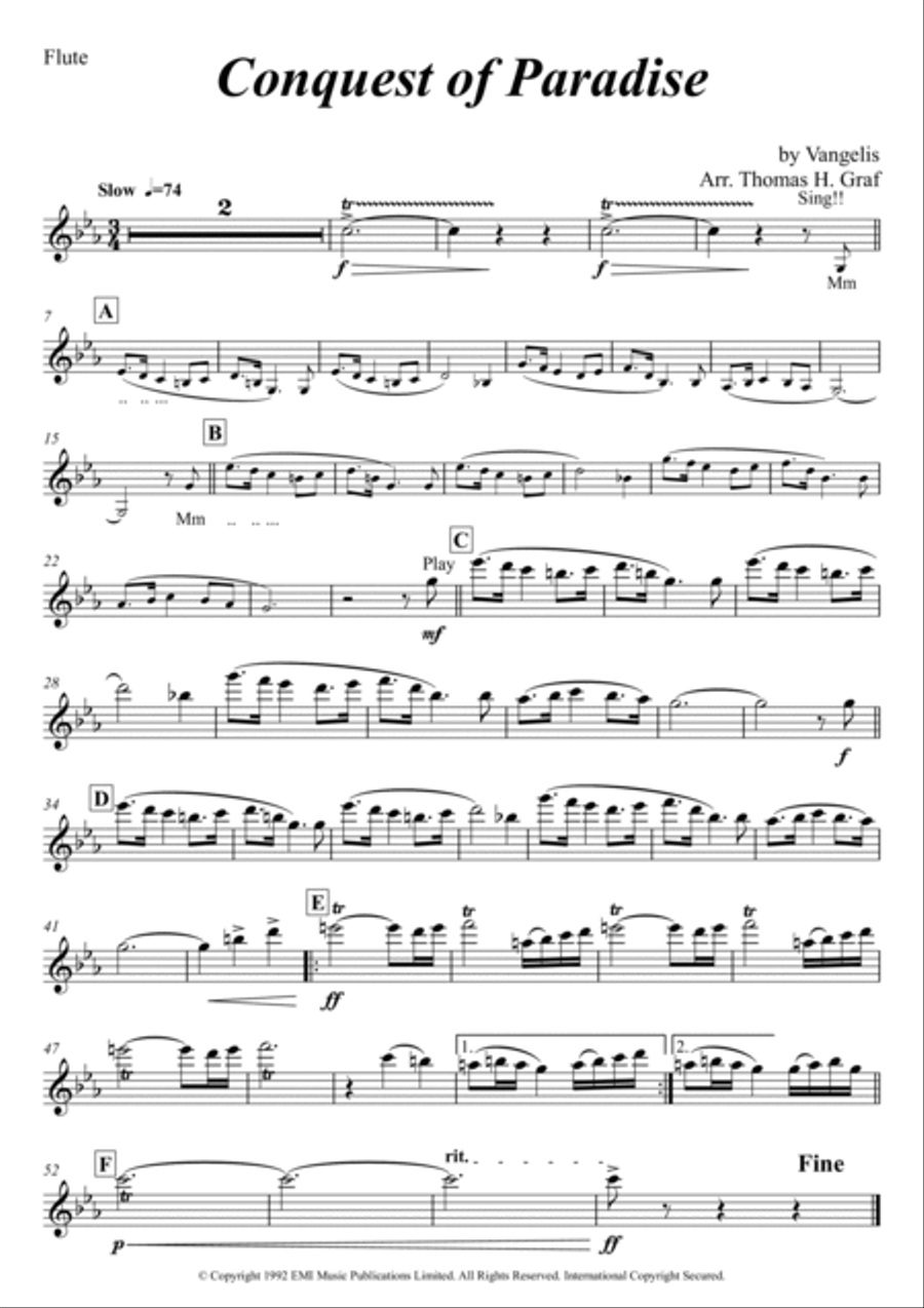 Conquest Of Paradise Concert Band scores gallery preview page 6