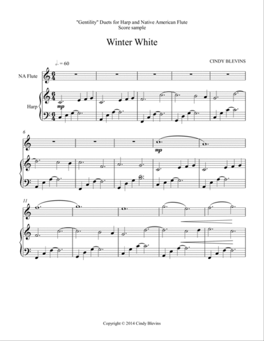 Gentility, 24 original duets for Harp and Native American Flute Flute scores gallery preview page 2