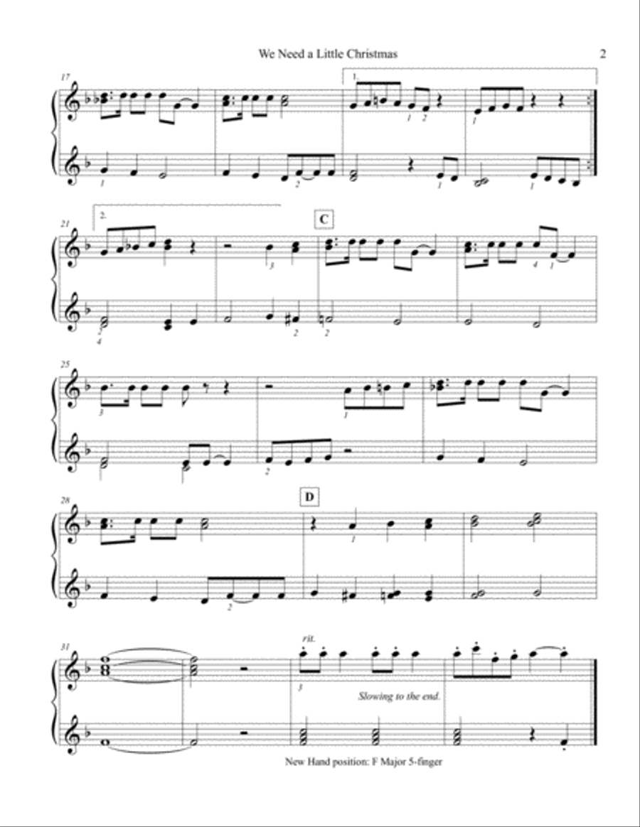 We Need A Little Christmas Easy Piano scores gallery preview page 3