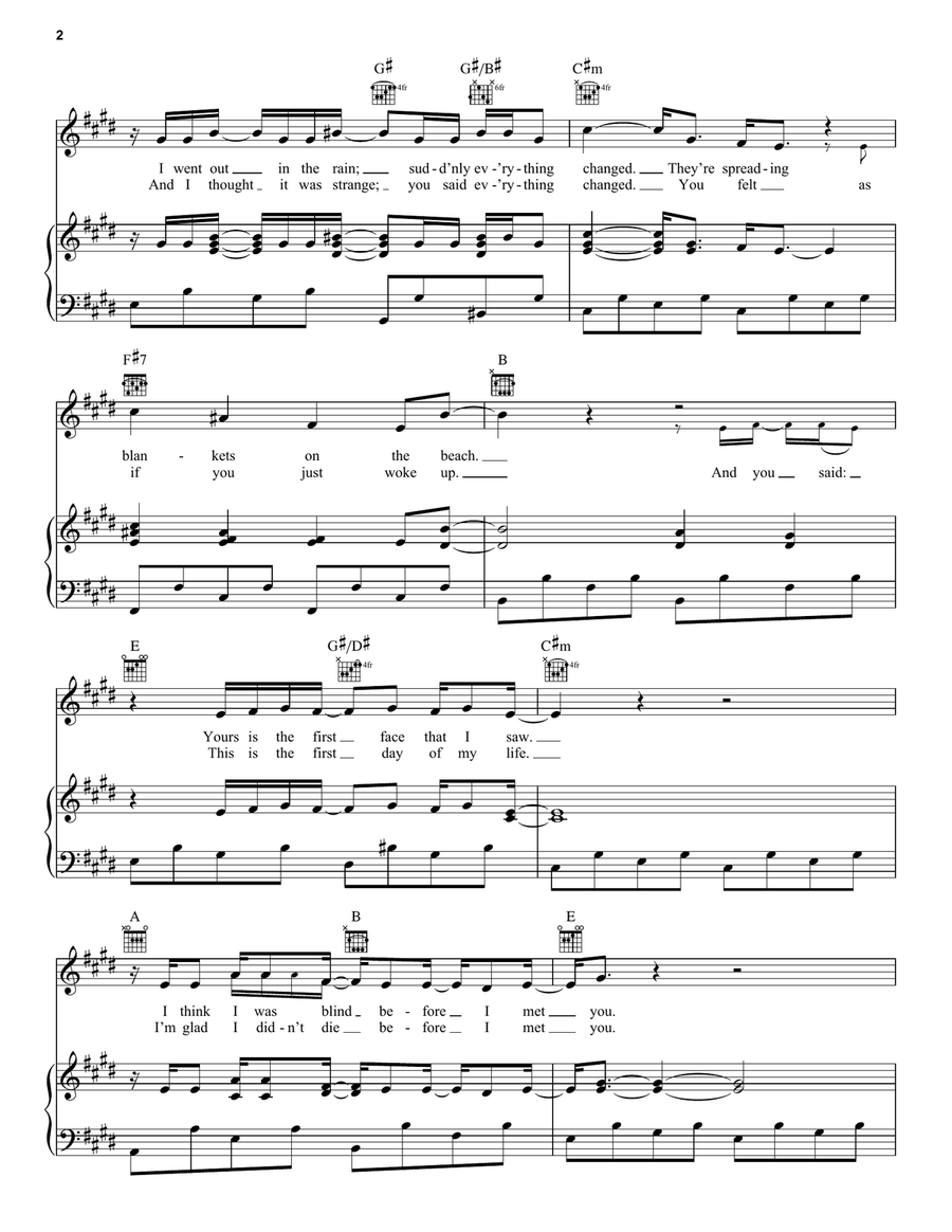 First Day Of My Life First Day Of My Life Piano, Vocal, Guitar scores gallery preview page 2