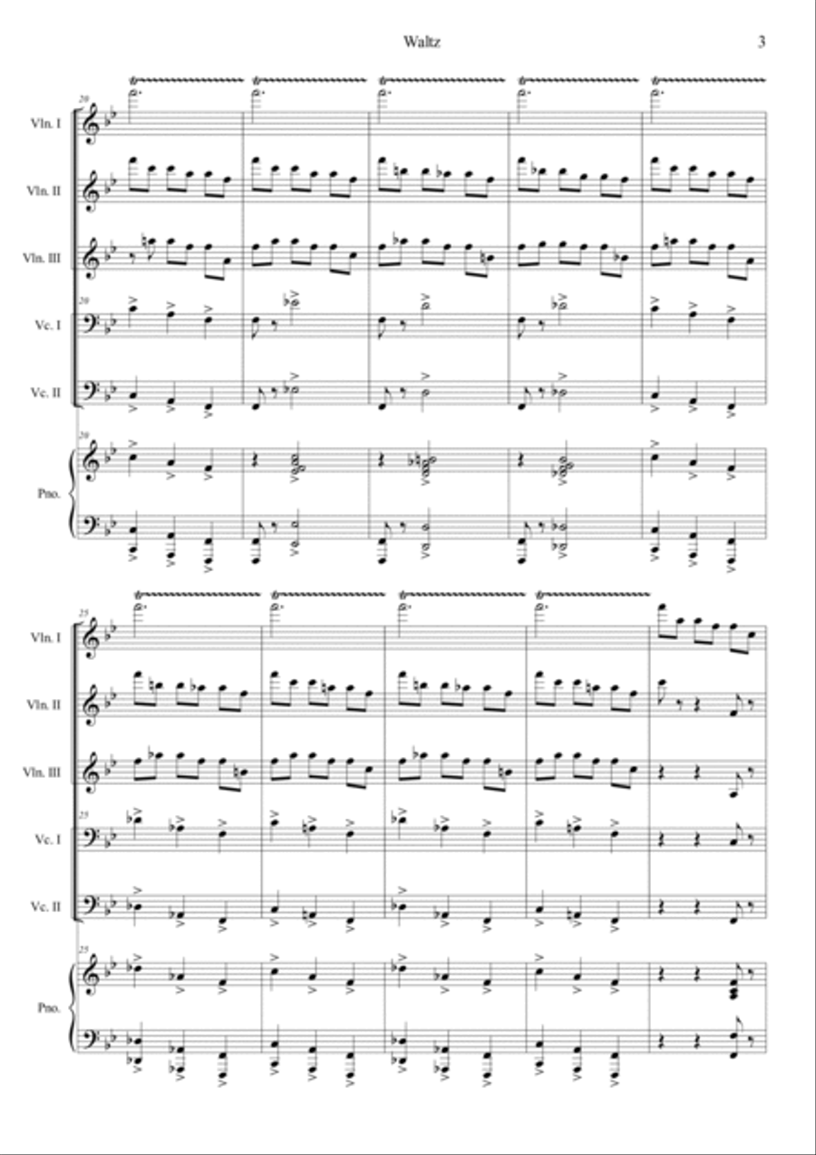 Waltz from Sleeping Beauty Piano Trio scores gallery preview page 3