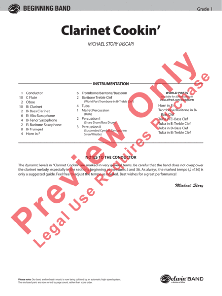 Clarinet Cookin' Clarinet Cookin' Concert Band scores gallery preview page 2