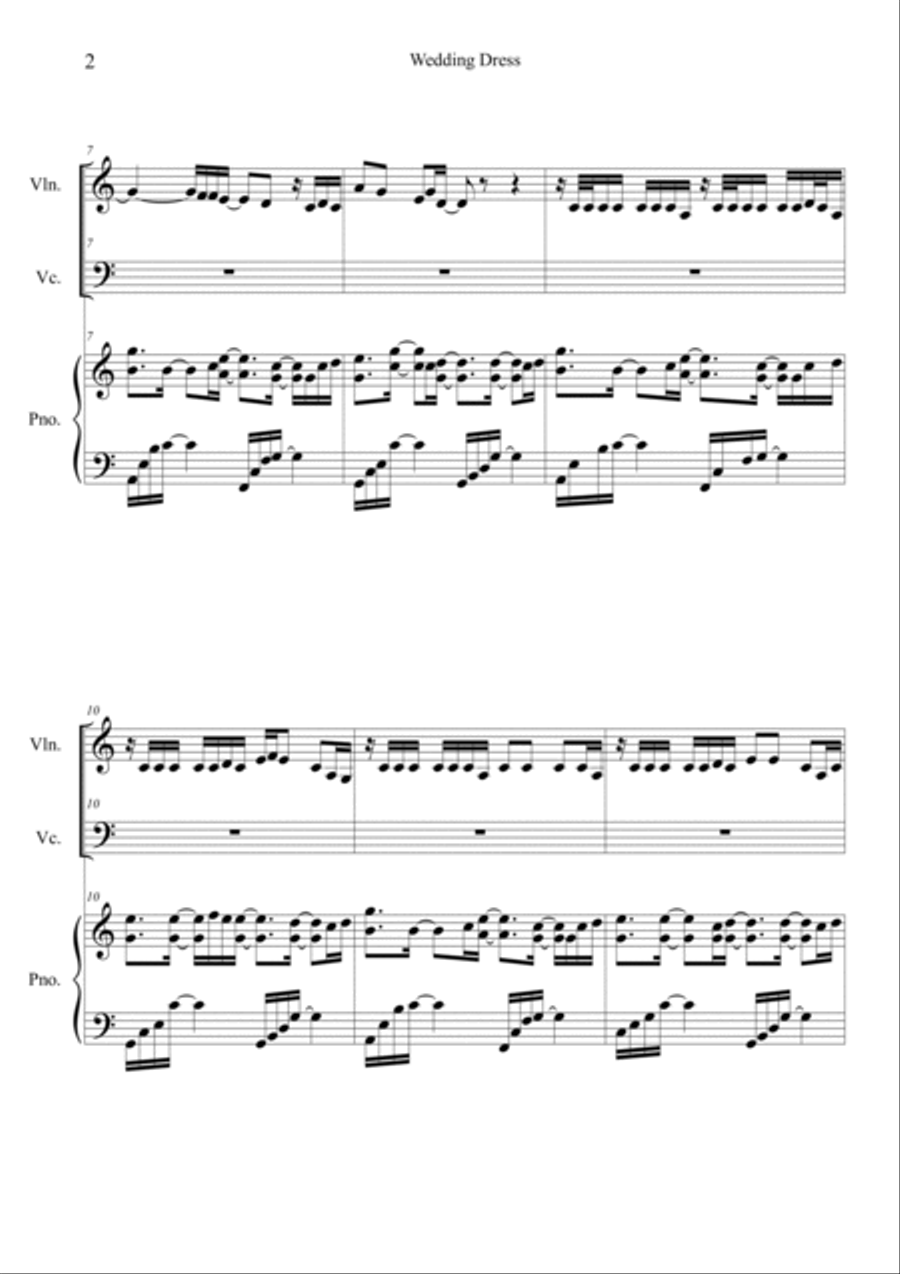Wedding Dress Wedding Dress Piano Trio scores gallery preview page 2